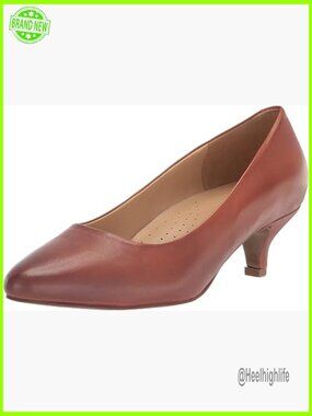 Leather Kitten Heel Pumps with Arch Support for Professional Wear